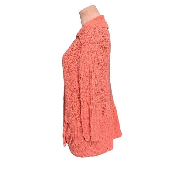 J H Collection orange melon one button cardigan size Large - Picture 6 of 8